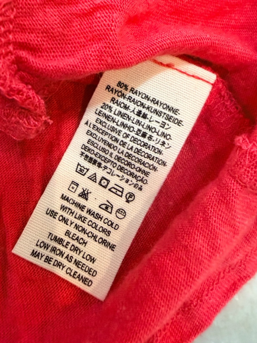 Free People Red Boho Peasant Top Large Flowy Ruffle Button Blouse - Picture 7 of 10